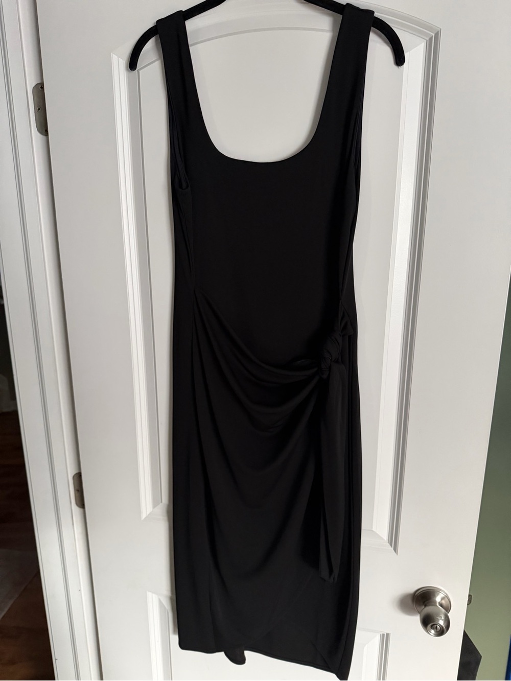 Express Black Midi Dress with Side Knot